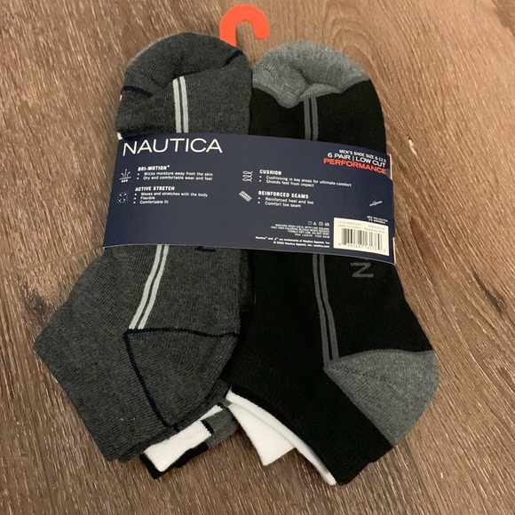 Mens Nautica Low Cut Performance Athletic Socks. 6 Pairs. New! - Picture 3 of 4